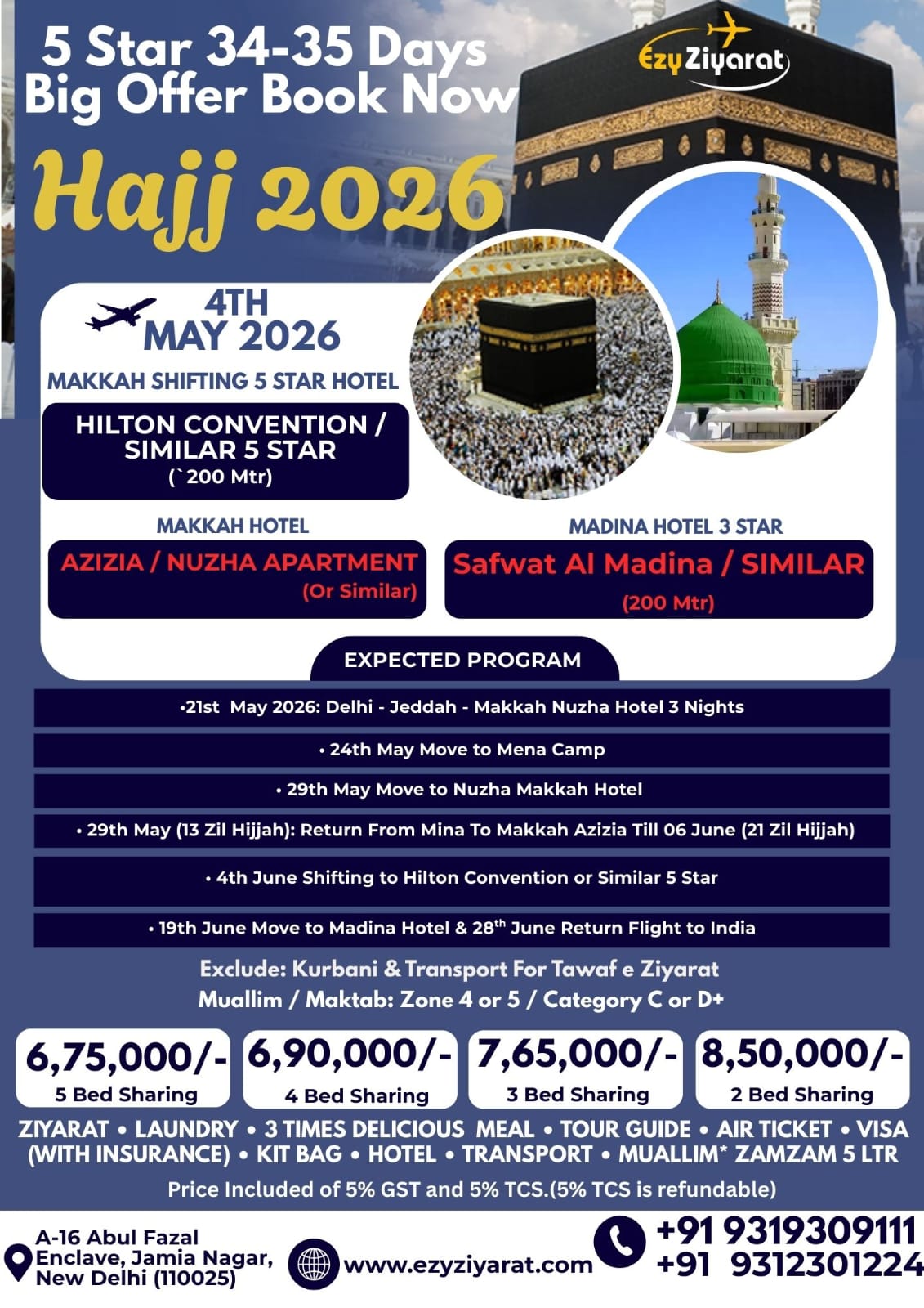 HAJJ 2026 - 5 STAR 34-35 DAYS PACKAGE